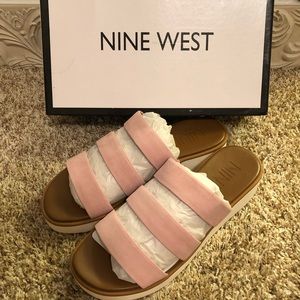 Nine West light pink suede sandals